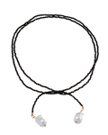 Collar perla brillo negro