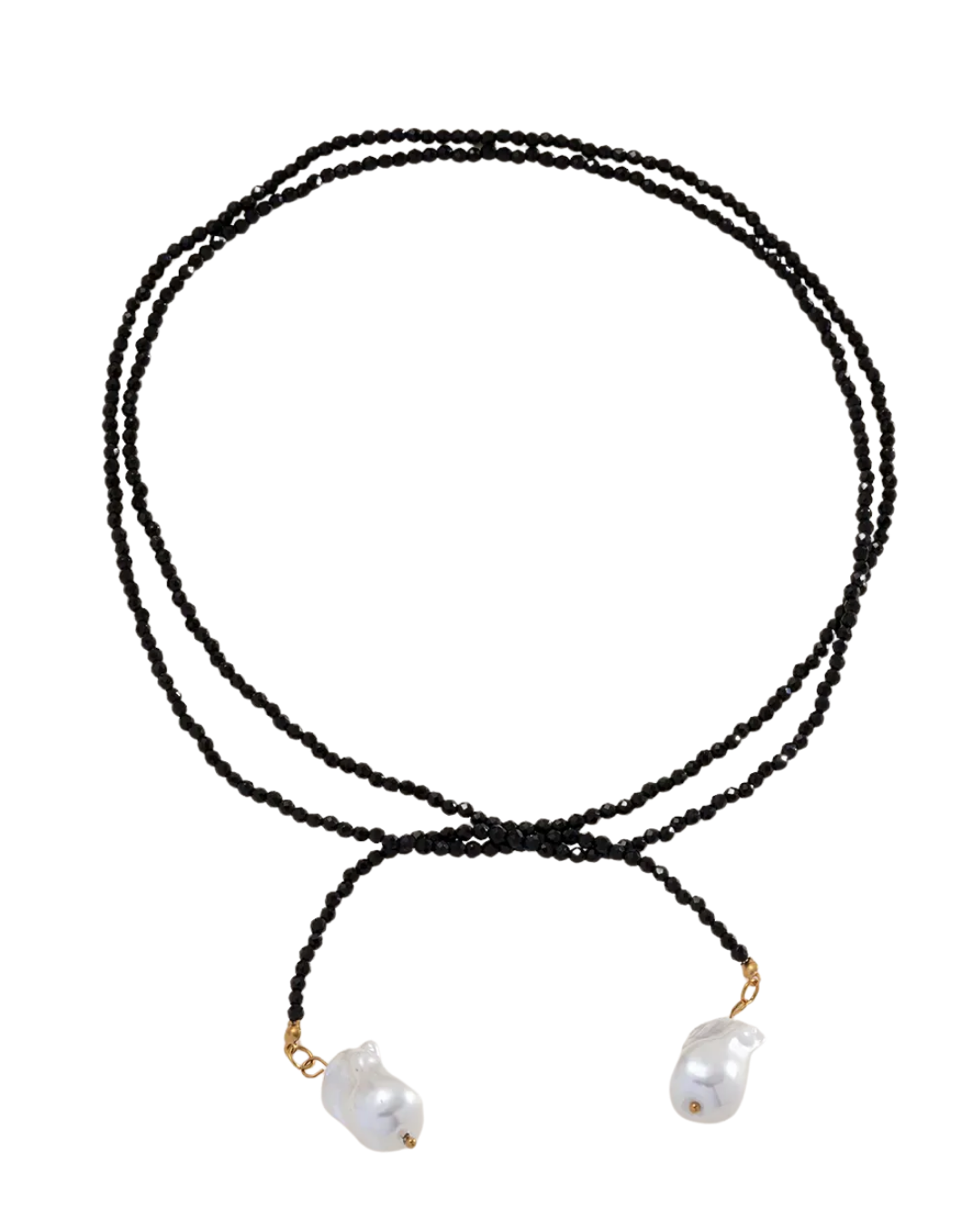 Collar perla brillo negro