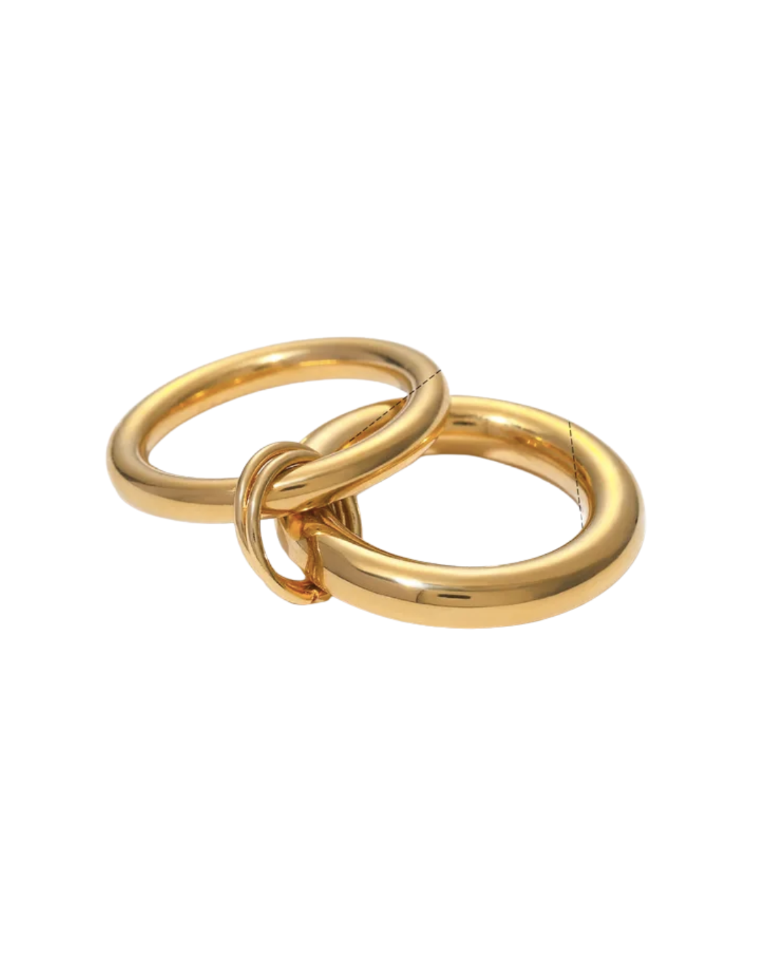 Anillo doble argolla dorado