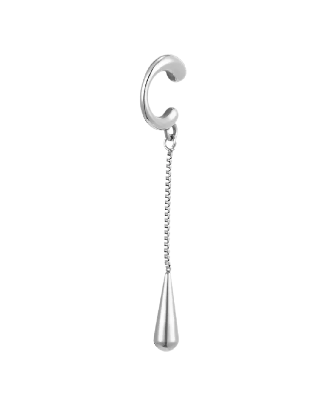 Ear cuff gota plateada