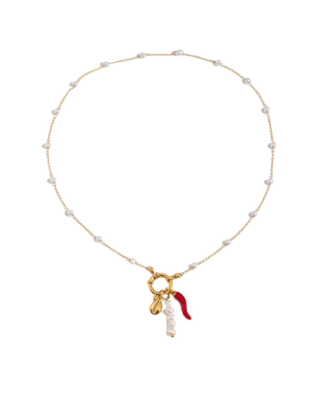 Collar perlitas con colgantes