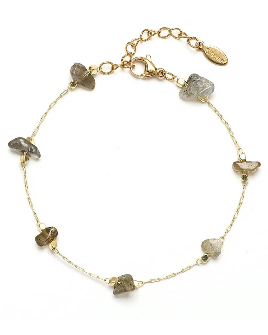 Pulsera piedras gris
