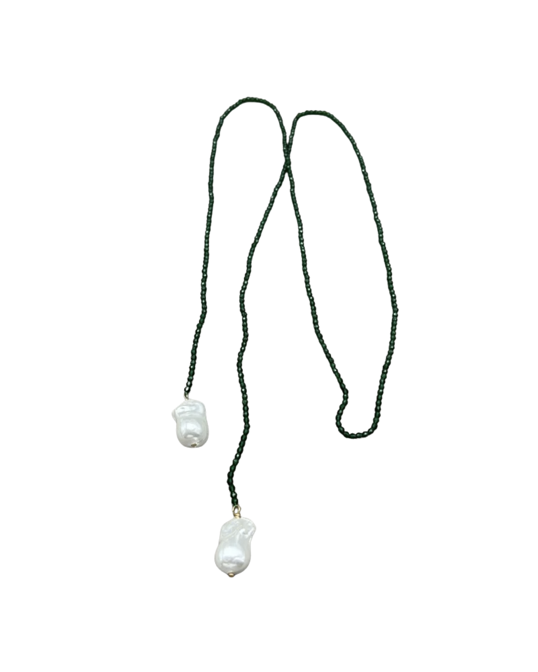 Collar perla brillo verde