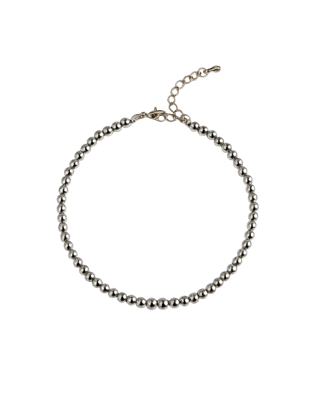 Collar bolitas plateado