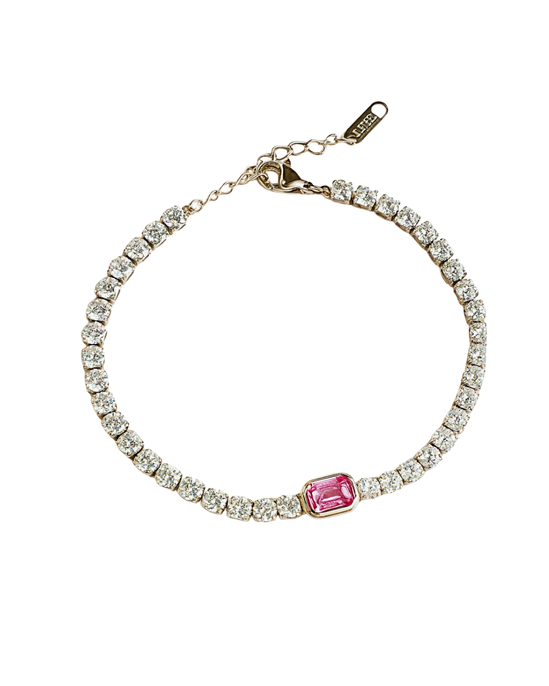 Pulsera zirconia rosa