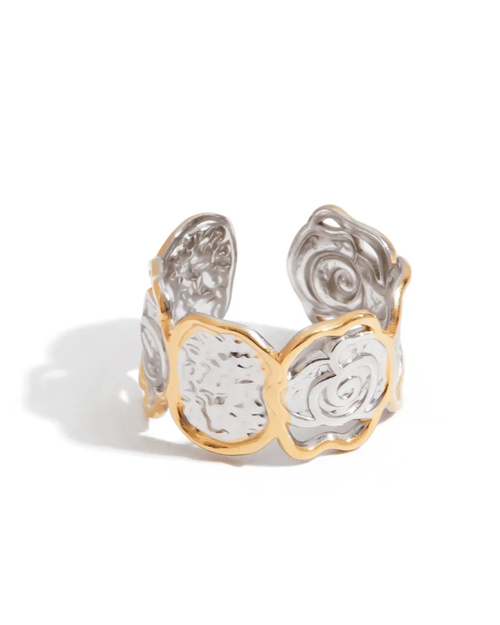 Anillo flores abstractas