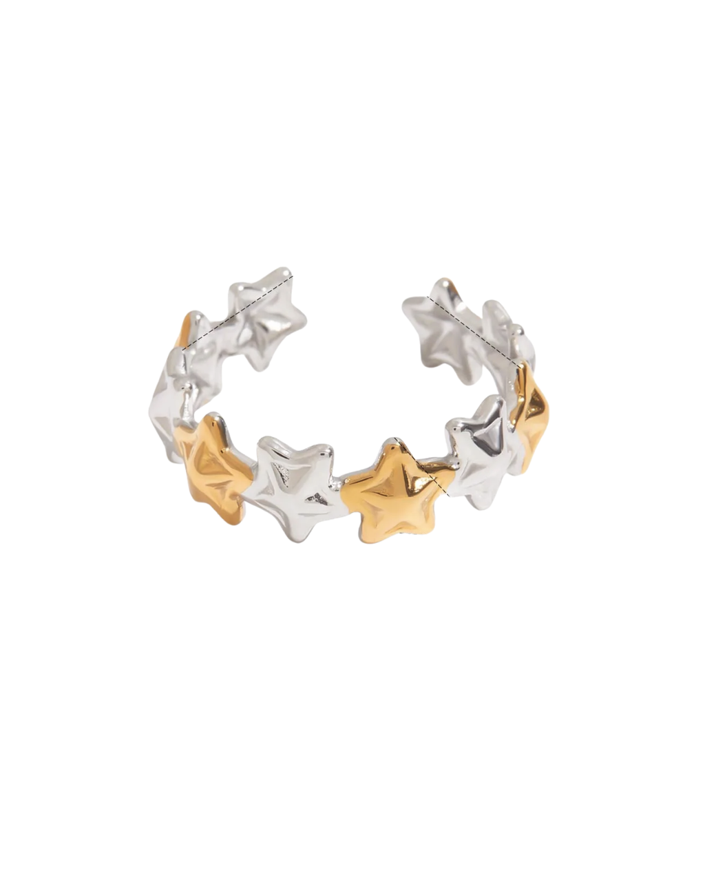 Anillo estrellitas bicolor
