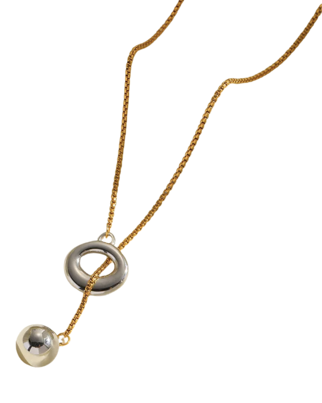 Collar esfera colgante plateada