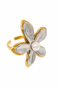 Anillo flor bicolor