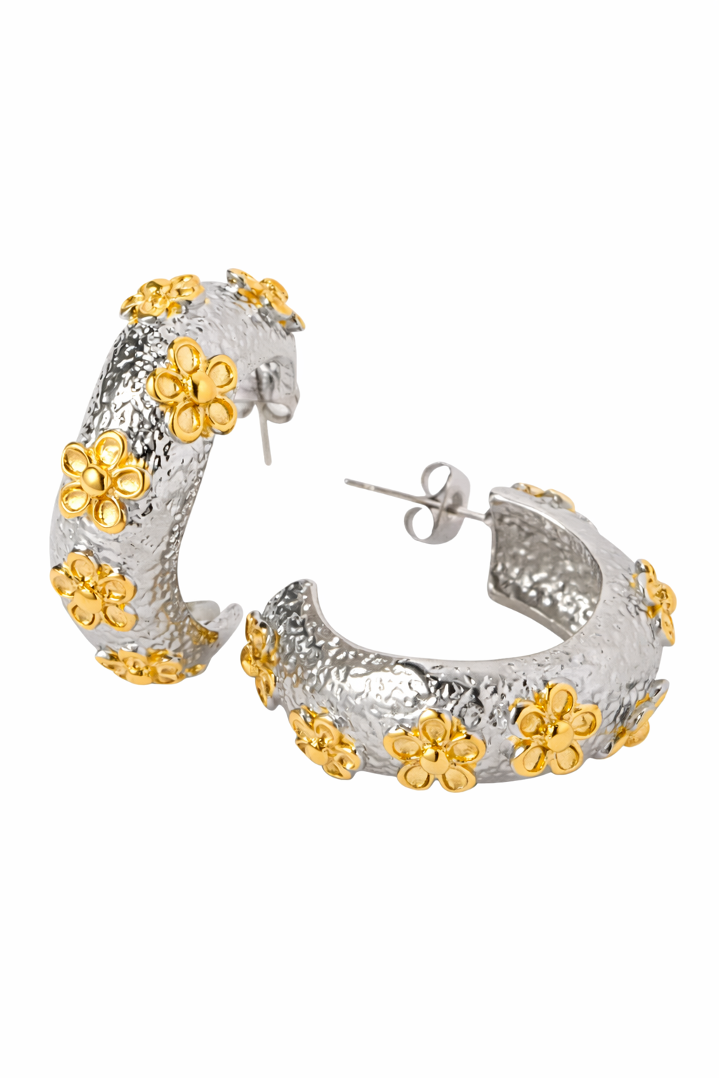 Aretes flores chunky