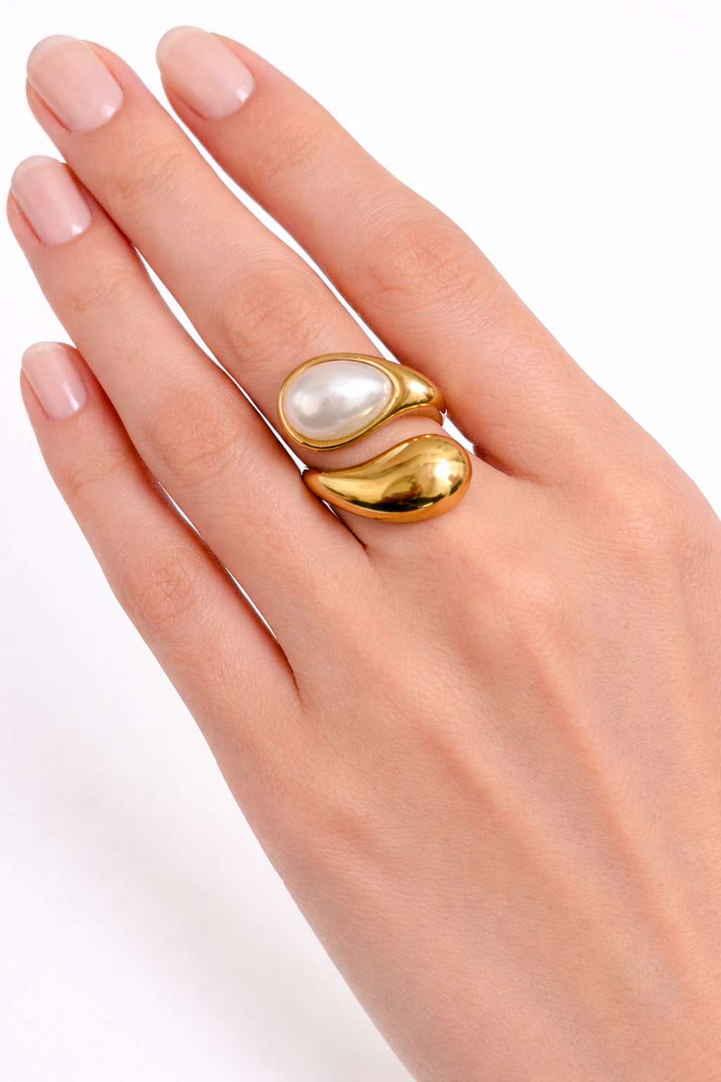 Anillo perla y gota