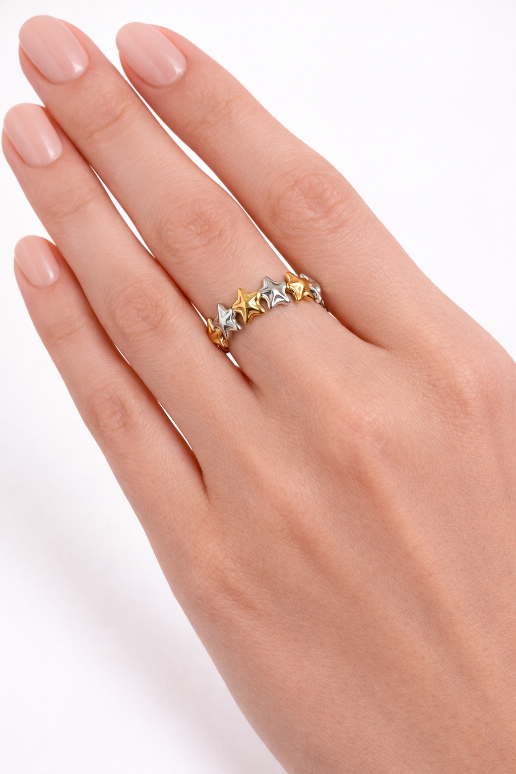 Anillo estrellitas bicolor
