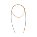 Collar lazo dorado con perlas